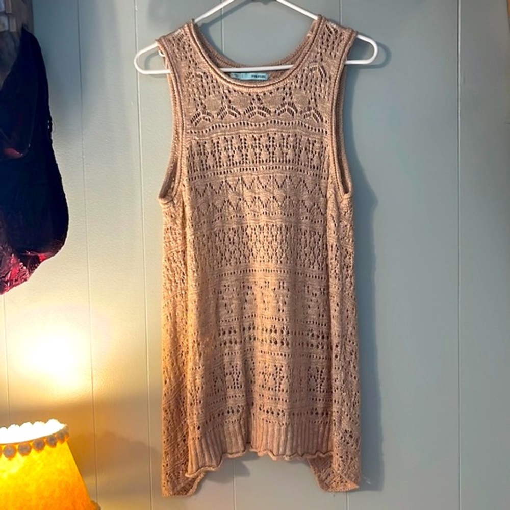 Maurice woman open back sweater vest/peachy pink/Large/Boho/Spring time